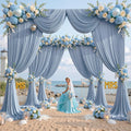 DUSTYBLUE -  2 Panels Wrinkle Free Backdrop Curtains for Parties Silky Interlock Backdrop for Weddings Birthday Party Curtains. Choose Size