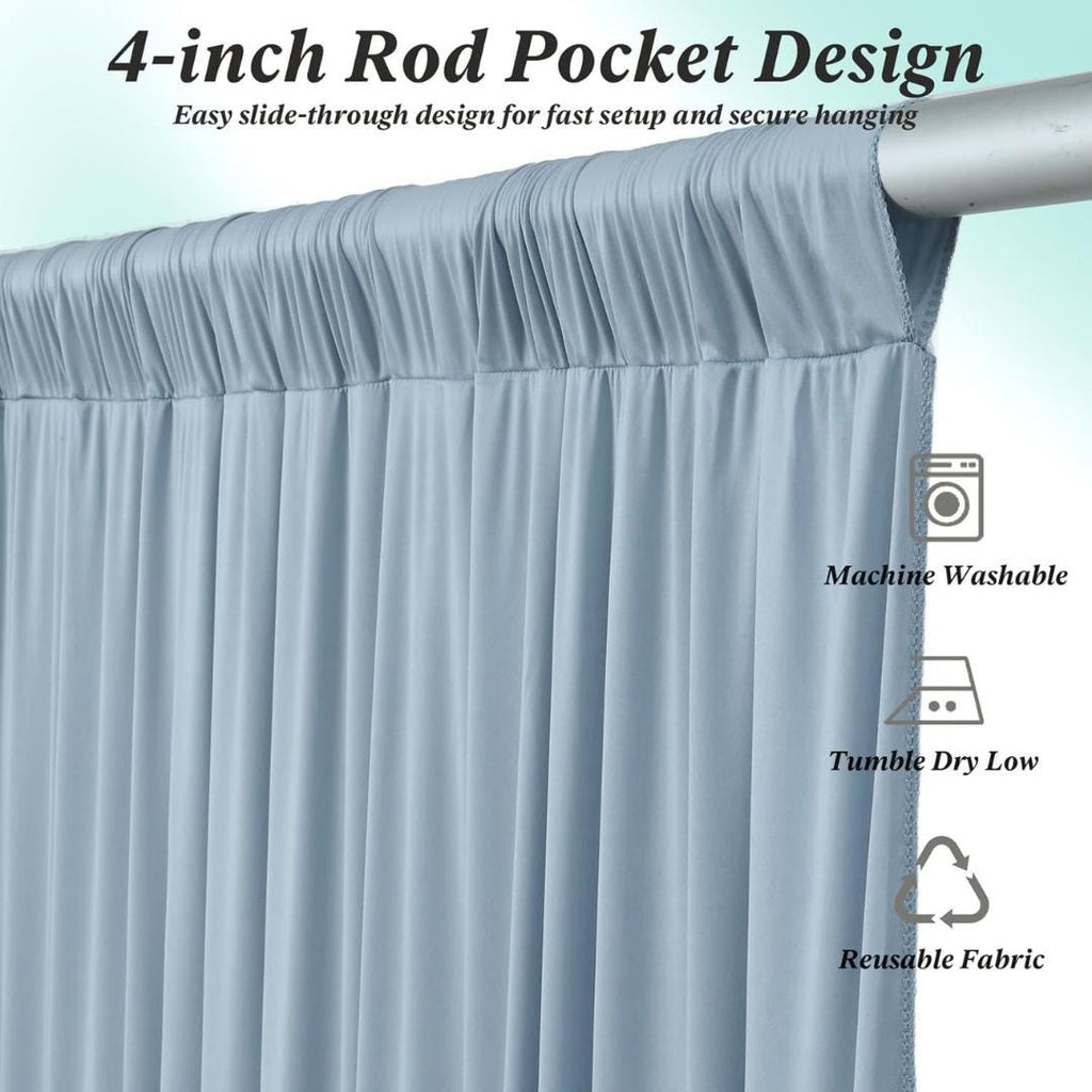 DUSTYBLUE -  2 Panels Wrinkle Free Backdrop Curtains for Parties Silky Interlock Backdrop for Weddings Birthday Party Curtains. Choose Size