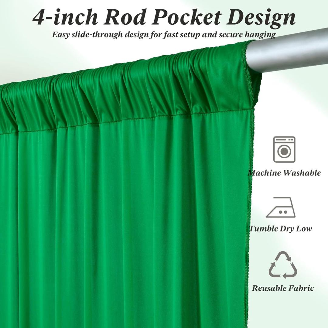 KELLY -  2 Panels Wrinkle Free Backdrop Curtains for Parties Silky Interlock Backdrop for Weddings Birthday Party Curtains. Choose Size