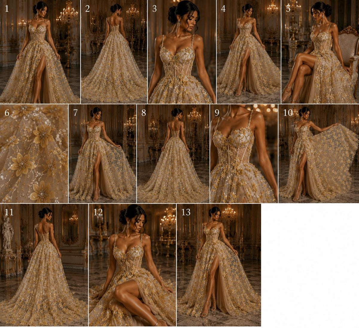 3D Butterfly Lace - CHAMPAGNE -  3D Butterfly Design Embroider Beaded Fabric For Quinsiañera Dresses - Prom Dress Sold By Yard
