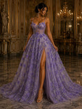3D Butterfly Lace - LILAC -  3D Butterfly Design Embroider Beaded Fabric For Quinsiañera Dresses - Prom Dress Sold By Yard