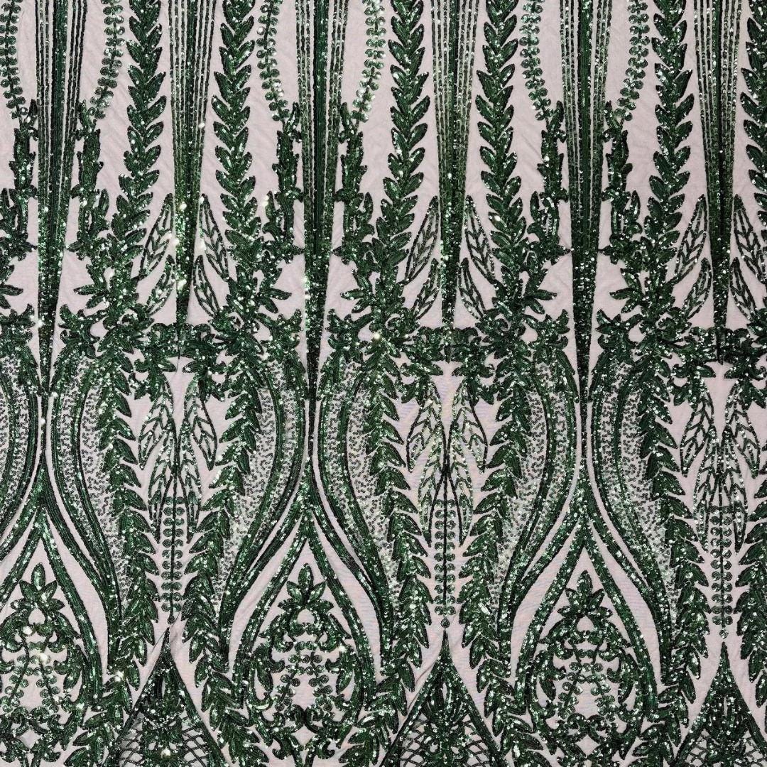 HUNTER - Lux Sequin Embroidered Mesh Fabric – Luxury Blue Lace by the Yard – Couture Evening Dress, Prom & Bridal Fabric