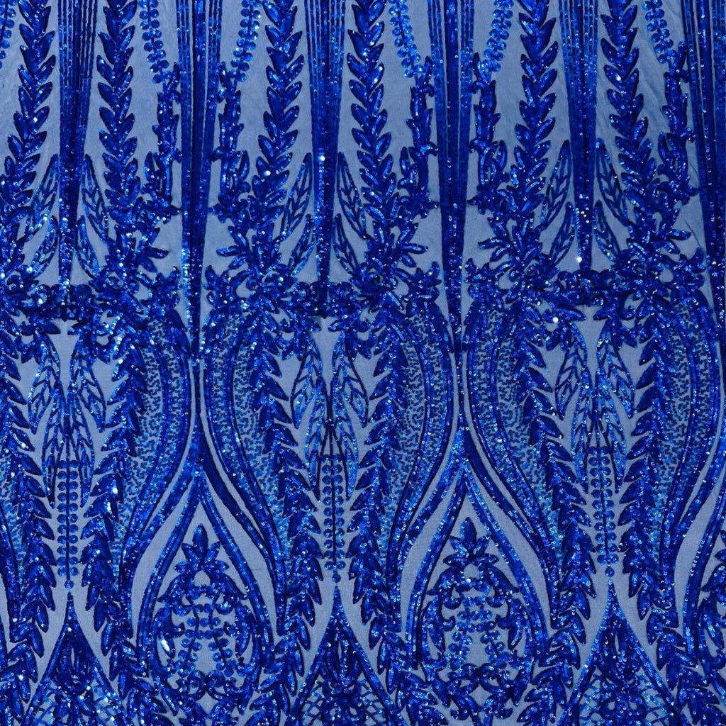 ROYAL BLUE - Lux Sequin Embroidered Mesh Fabric – Luxury Blue Lace by the Yard – Couture Evening Dress, Prom & Bridal Fabric