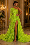 LIME GREEN - Sequin Velvet - Sequin Design Stretch Velvet All Over 5mm Shining Sequins 2 Way Stretch, Sold By The yard.