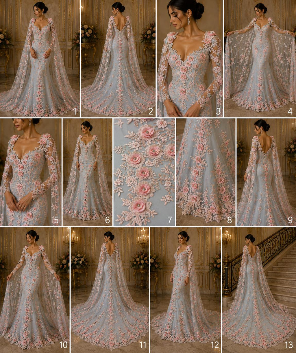3D Floral Lace - PINK - 3D Floral Embroider Beaded Rhinestones On a Mesh Lace 48” Wide For Quinsiañera Dresses - Prom Dress Sold By Yard