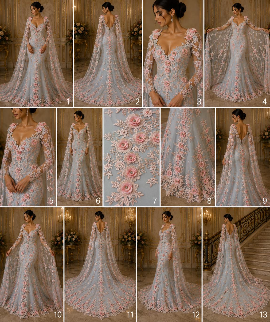 3D Floral Lace - PINK - 3D Floral Embroider Beaded Rhinestones On a Mesh Lace 48” Wide For Quinsiañera Dresses - Prom Dress Sold By Yard