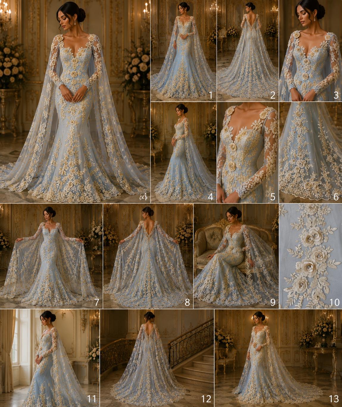 3D Floral Lace - CHAMPAGNE - 3D Floral Embroider Beaded Rhinestones On a Mesh Lace 48” For Quinsiañera Dresses - Prom Dress Sold By Yard