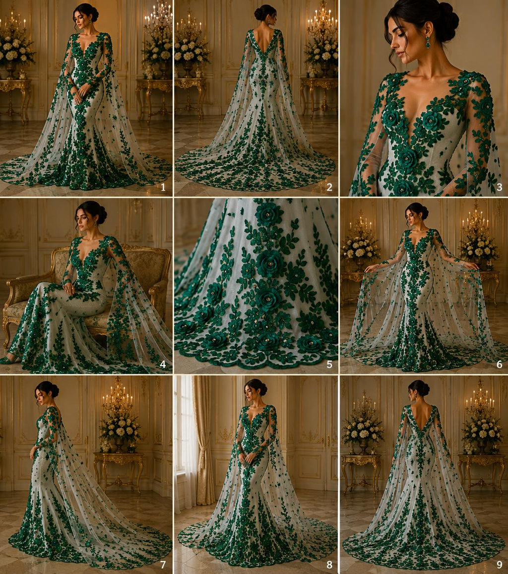 3D Floral Lace - HUNTER - 3D Floral Embroider Beaded Rhinestones On a Mesh Lace 48” For Quinsiañera Dresses - Prom Dress Sold By Yard
