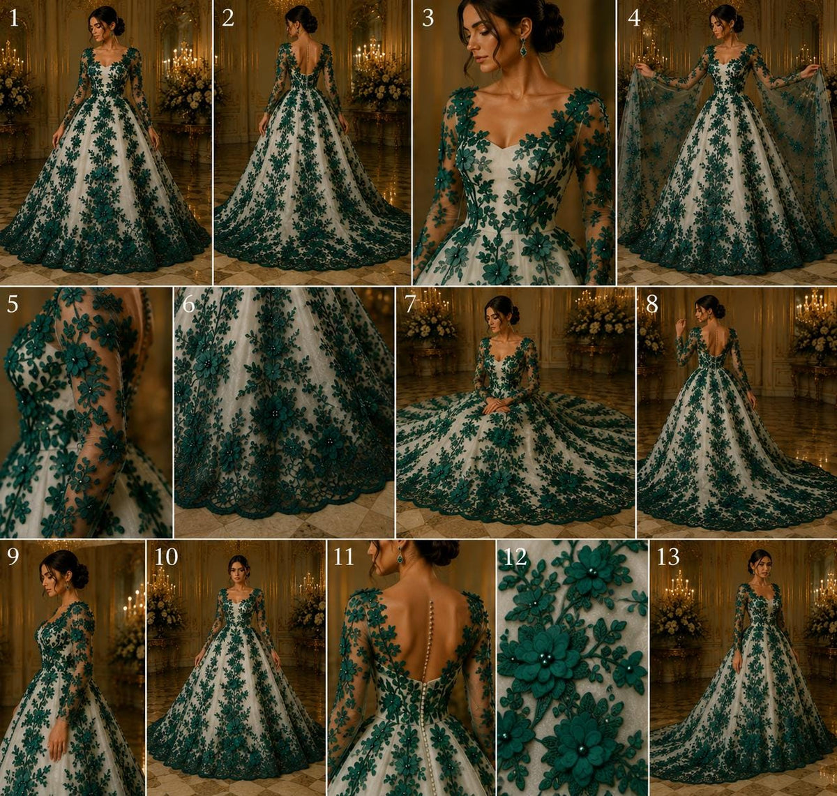 3D Floral Lace - HUNTER -  3D Floral Embroidered Mesh Lace with Pearls| Fabric For Quinsiañera Dresses - Prom Dress Sold By Yard