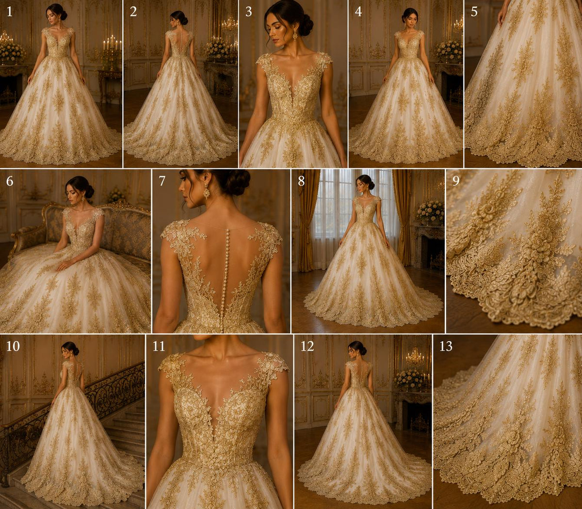 3D Floral Lace Fabric - GOLD -  3D Floral Corded Mesh Fabric Lace - Fabric For Quinsiañera Dresses - Prom Dress Sold By Yard