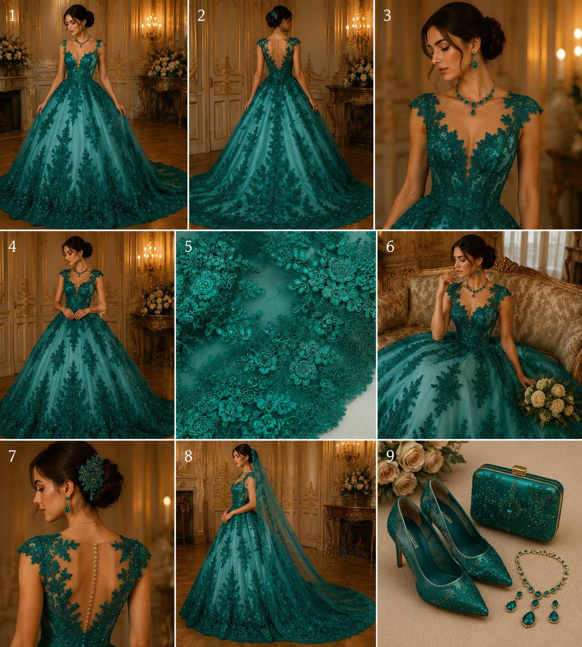 3D Floral Lace Fabric - JADE -  3D Floral Corded Mesh Fabric Lace - Fabric For Quinsiañera Dresses - Prom Dress Sold By Yard