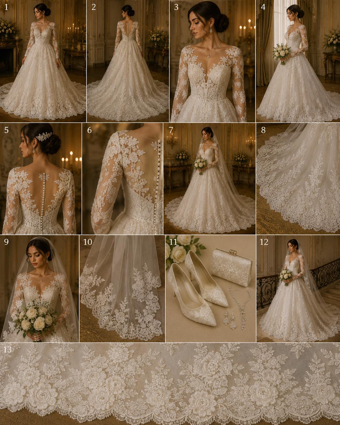 3D Floral Lace Fabric - IVORY -  3D Floral Corded Mesh Fabric Lace - Fabric For Quinsiañera Dresses - Prom Dress Sold By Yard