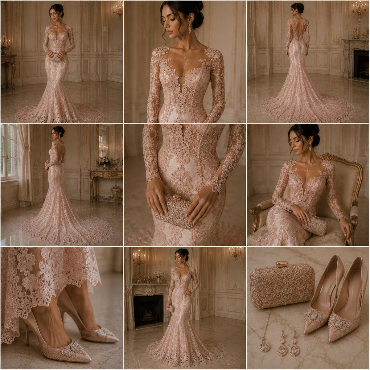 Embroidery Damask Design - BLUSH - With Sequins On A Mesh Lace Fabric - Fabric For Quinsiañera Dresses - Prom Dress Sold By Yard