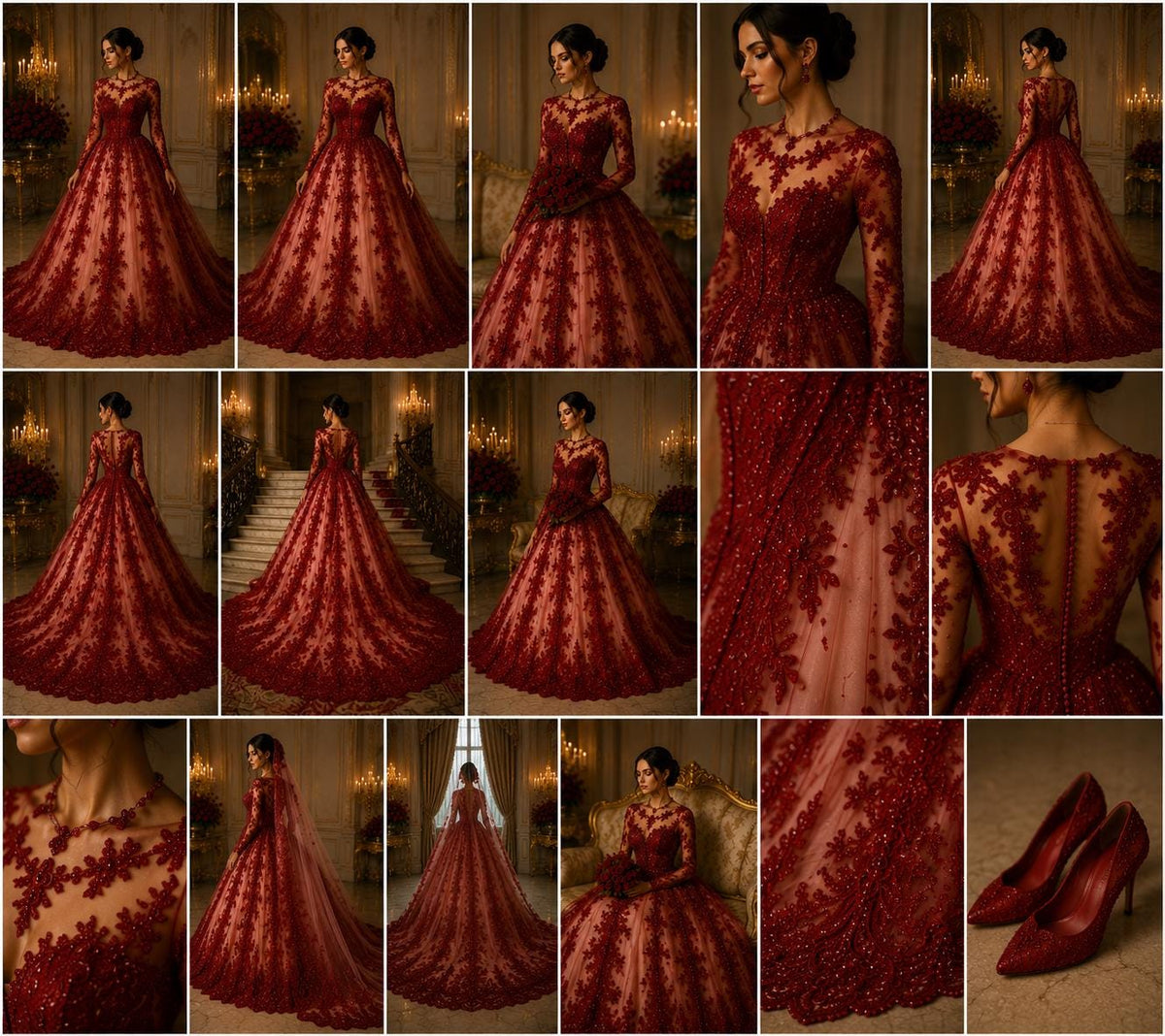 Burgundy - Luxury Lace - Beaded Design with Embroidered Sequins and Beads On a Mesh Lace Fabric for Prom Dress By The Yard