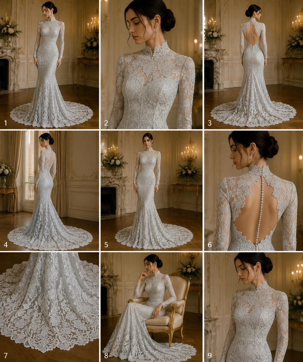 Floral Guipure Lace Fabric - WHITE - Bridal Wedding Dress Lace a Mesh Fabric for Prom Dress. Sold By The Yard