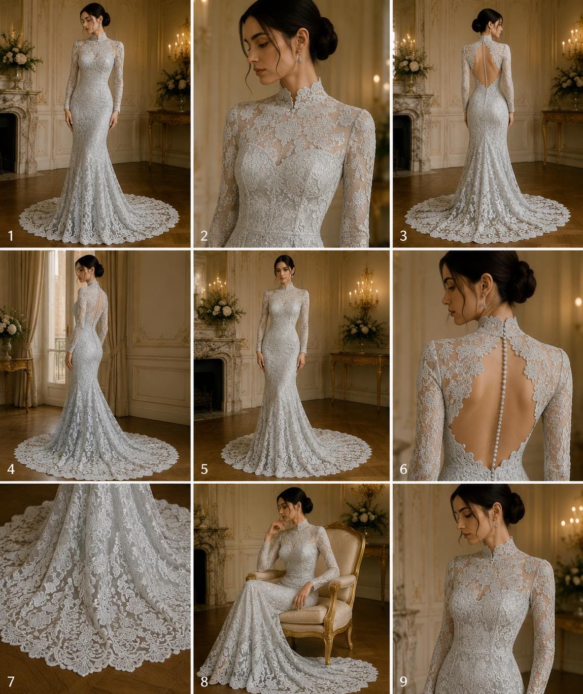 Floral Guipure Lace Fabric - WHITE - Bridal Wedding Dress Lace a Mesh Fabric for Prom Dress. Sold By The Yard