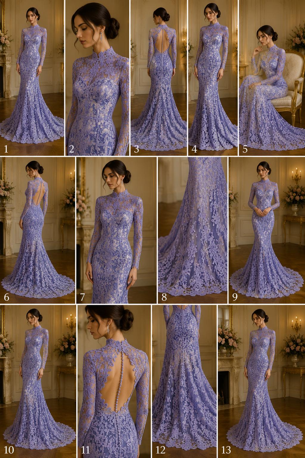 Floral Guipure Lace Fabric - LILAC - Bridal Wedding Dress Lace a Mesh Fabric for Prom Dress. Sold By The Yard