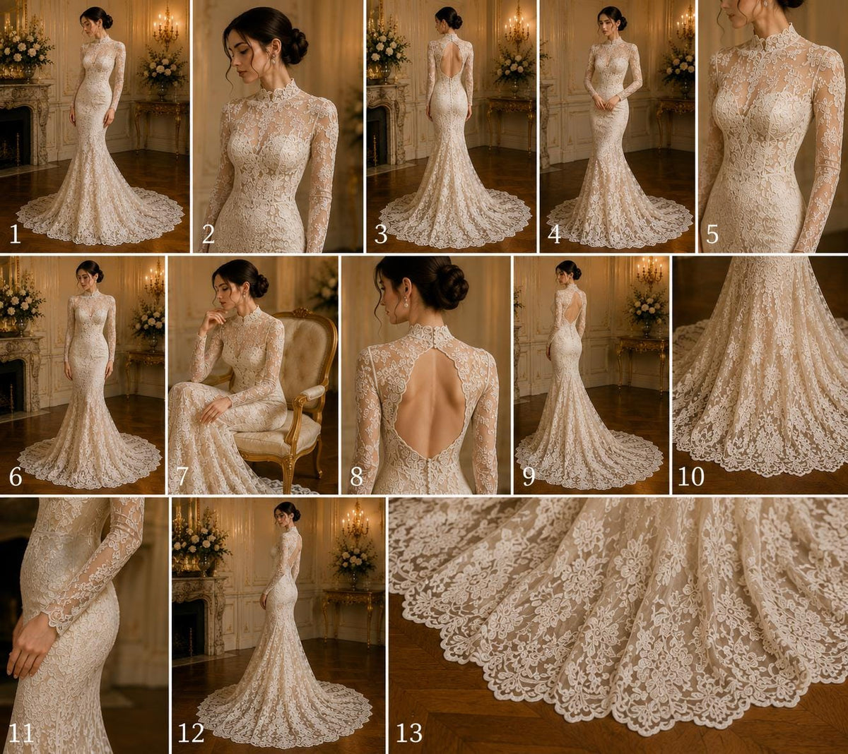 Floral Guipure Lace Fabric - CHAMPAGNE - Bridal Wedding Dress Lace a Mesh Fabric for Prom Dress. Sold By The Yard