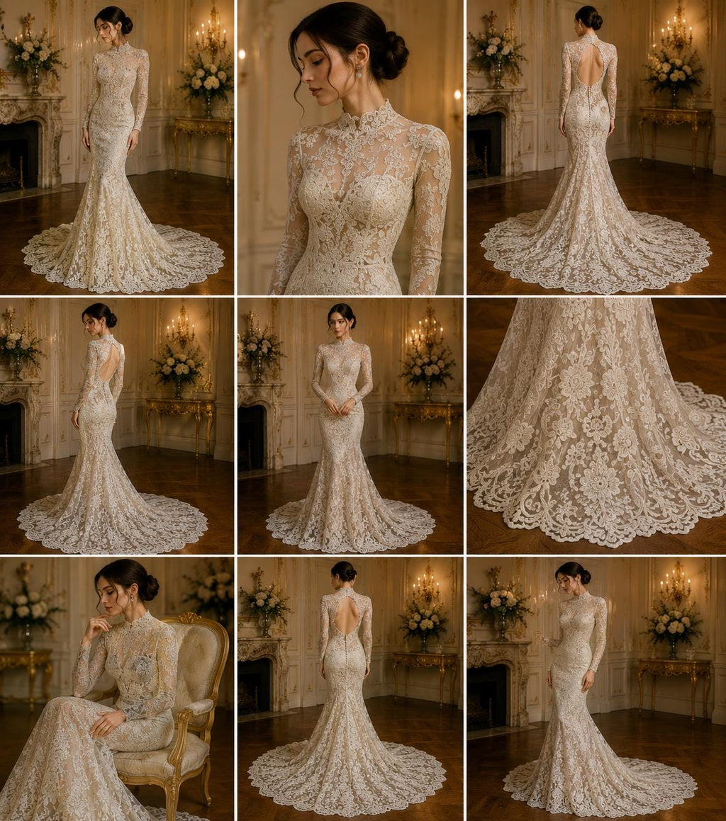 Floral Guipure Lace Fabric - CHAMPAGNE - Bridal Wedding Dress Lace a Mesh Fabric for Prom Dress. Sold By The Yard
