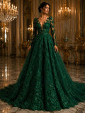HUNTER  - Luxury Lace  - Beaded Design with Embroidered Sequins and Beads On a Mesh Lace Fabric for Prom Dress. Sold By The Yard