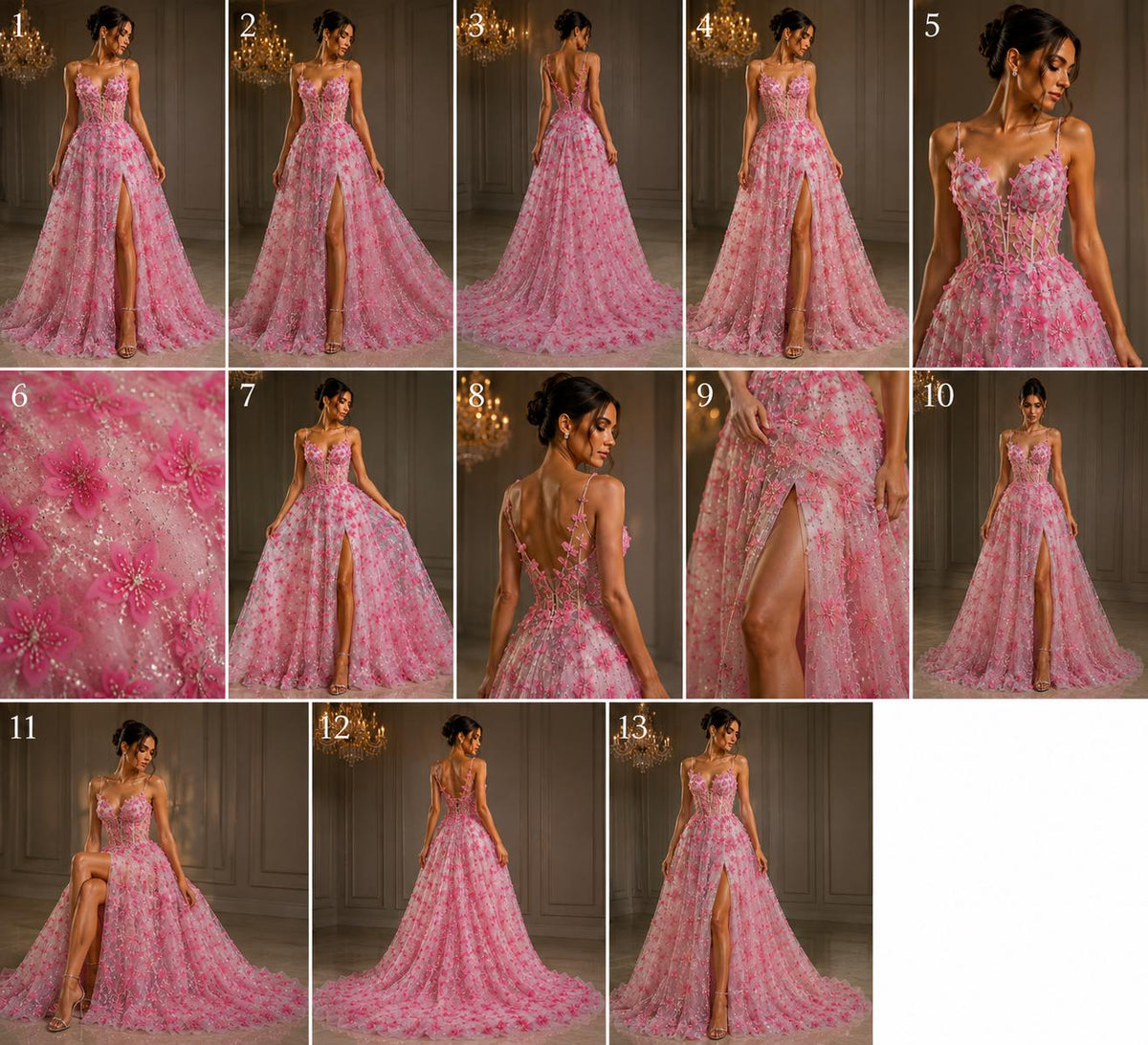 3D Butterfly Lace - CANDY PINK -  3D Butterfly Design Embroider Beaded Fabric For Quinsiañera Dresses - Prom Dress Sold By Yard