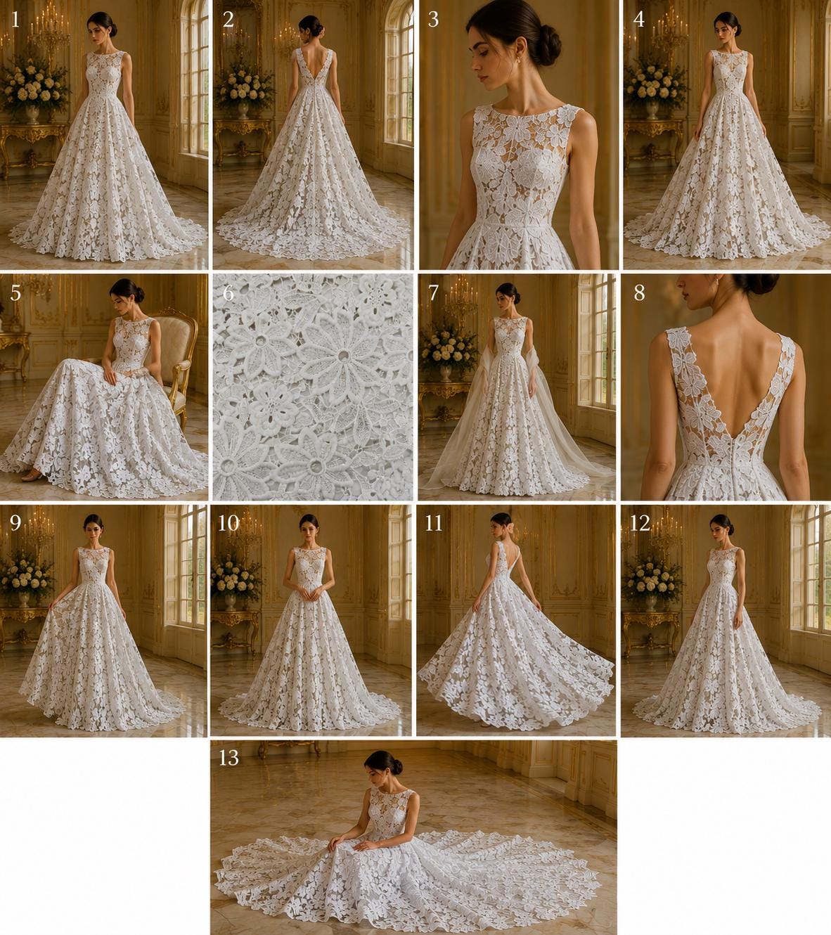 Daisy Floral Design - WHITE - Embroidery Guipure Lace Fabric. Fabric For Quinsiañera Dresses -Sold By Yard