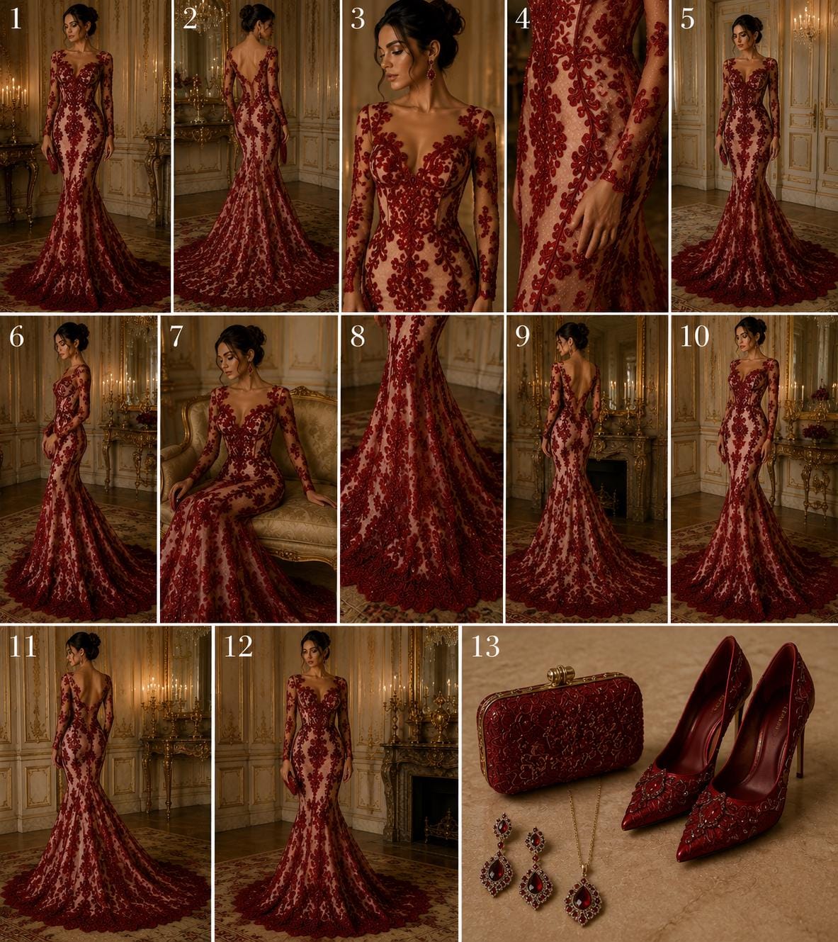 Embroidery Damask Design - BURGUNDY - With Sequins On A Mesh Lace Fabric - Fabric For Quinsiañera Dresses - Prom Dress Sold By Yard