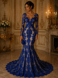Embroidery Damask Design - ROYAL - With Sequins On A Mesh Lace Fabric - Fabric For Quinsiañera Dresses - Prom Dress Sold By Yard
