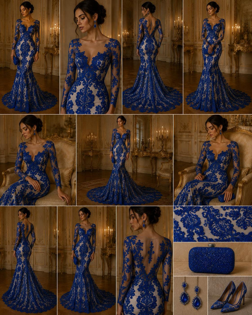 Embroidery Damask Design - ROYAL - With Sequins On A Mesh Lace Fabric - Fabric For Quinsiañera Dresses - Prom Dress Sold By Yard