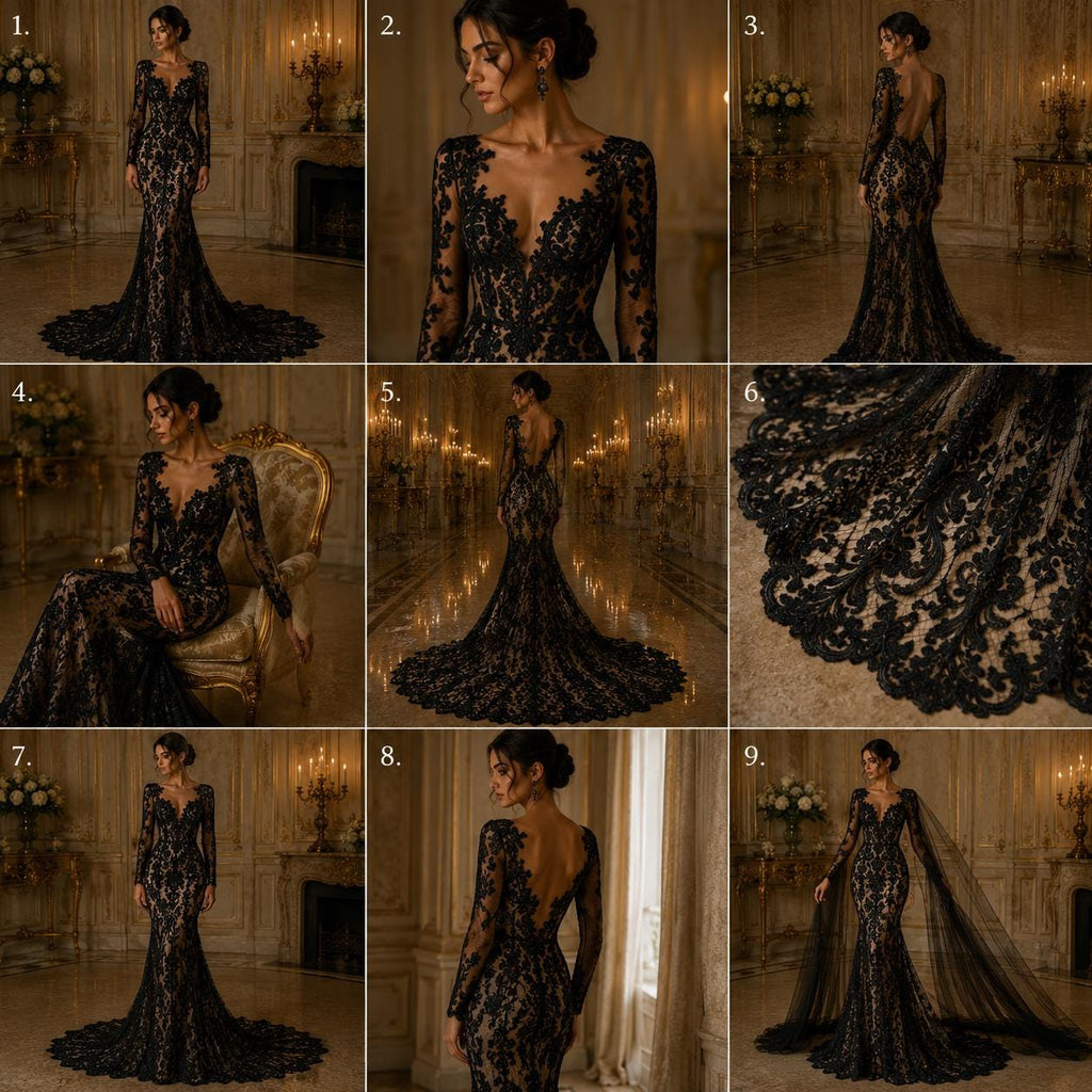 Embroidery Damask Design - BLACK - With Sequins On A Mesh Lace Fabric - Fabric For Quinsiañera Dresses - Prom Dress Sold By Yard