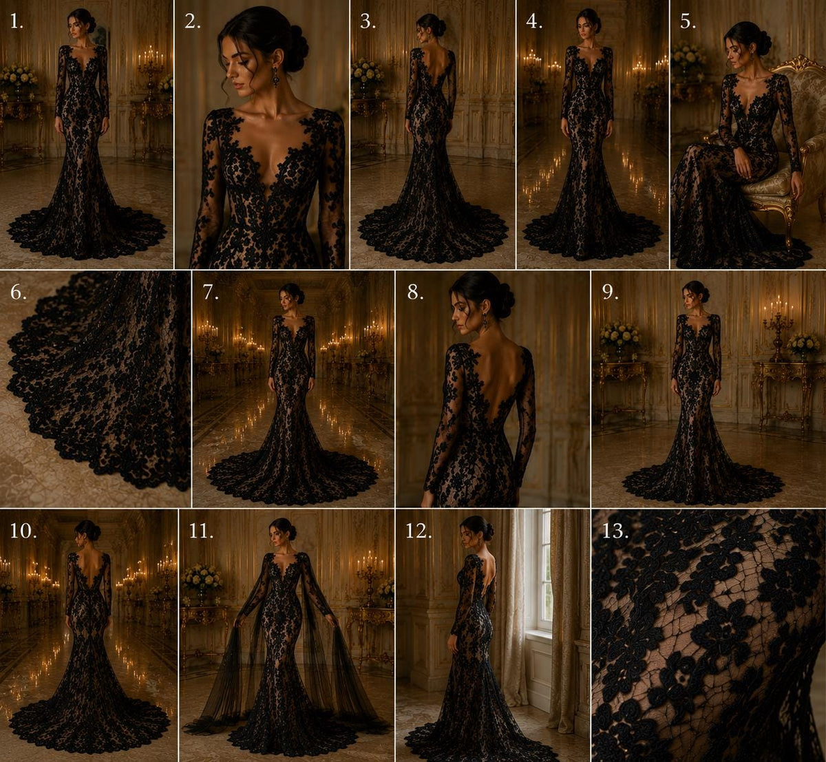 Embroidery Damask Design - BLACK - With Sequins On A Mesh Lace Fabric - Fabric For Quinsiañera Dresses - Prom Dress Sold By Yard