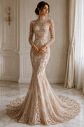 Embroidery Damask Design - DUSTY ROSE - With Sequins On A Mesh Lace Fabric - Fabric For Quinsiañera Dresses - Prom Dress Sold By Yard