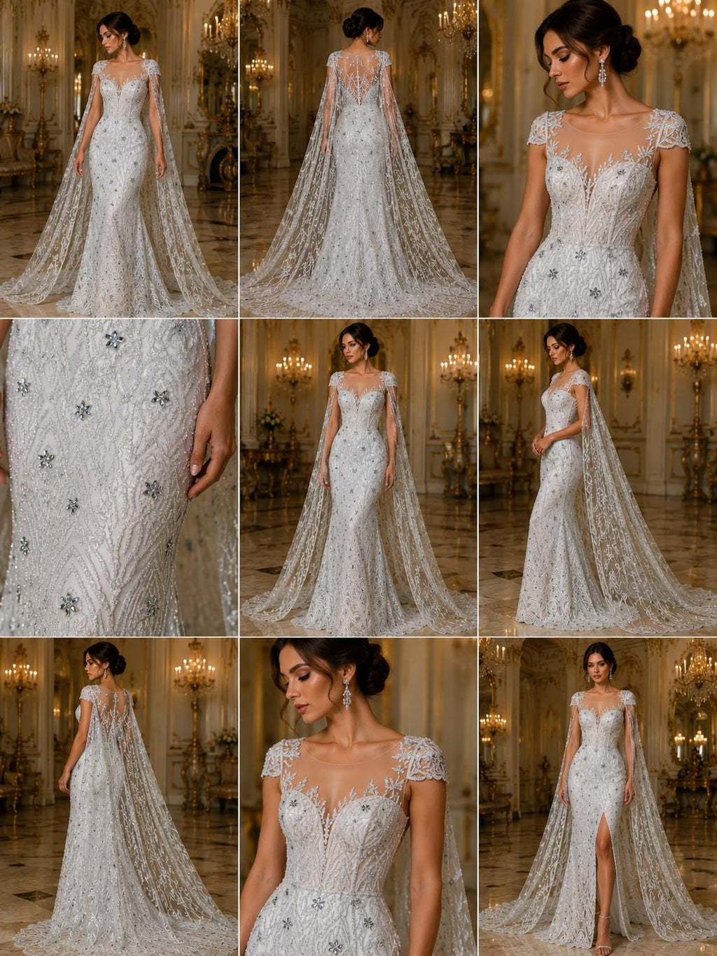 Luxury Lace - White - Beaded Design with Embroidered Sequins and Beads On a Mesh Lace Fabric for Prom Dress. Sold By The Yard
