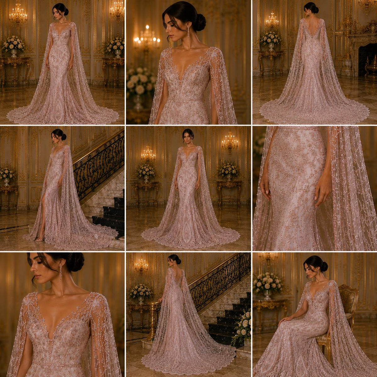 Luxury Lace - Blush - Beaded Design with Embroidered Sequins and Beads On a Mesh Lace Fabric for Prom Dress. Sold By The Yard
