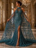 Luxurious Design Lace - Hunter - Geometric Beaded Design with Embroidered Sequins and Beads On a Mesh Lace Fabric By The Yard