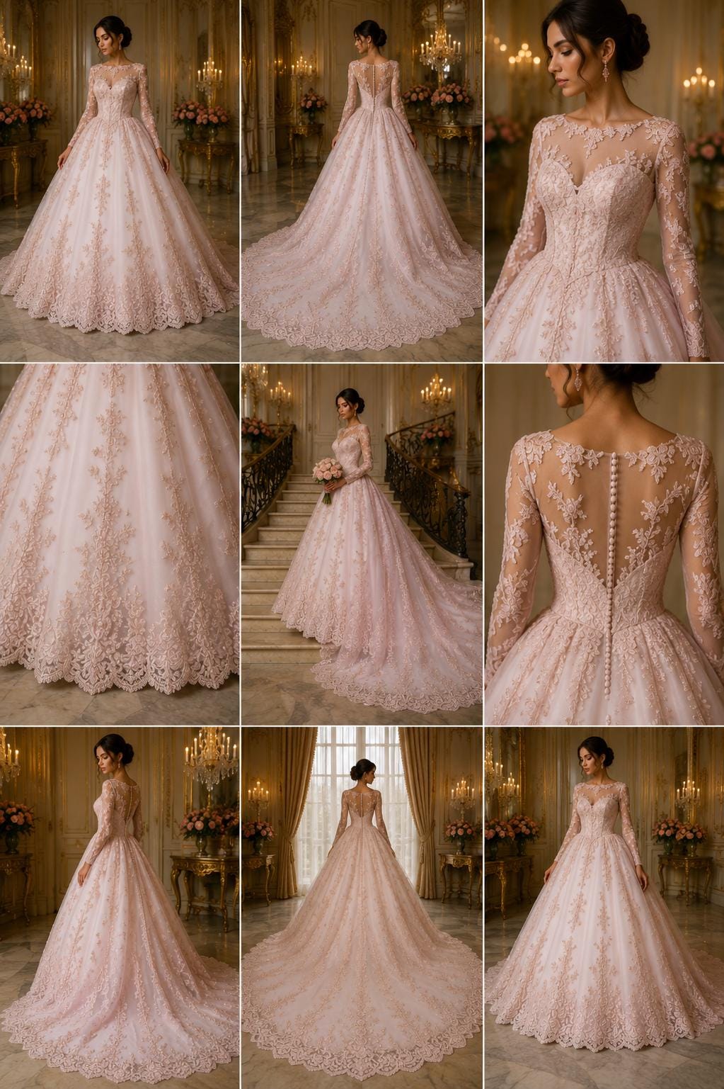 Lt Pink - Luxury Lace - Beaded Design with Embroidered Sequins and Beads On a Mesh Lace Fabric for Prom Dress By The Yard