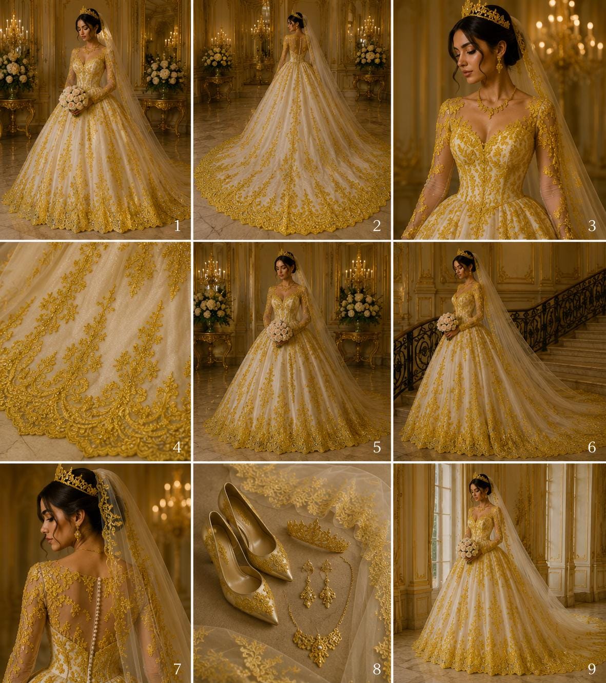 Yellow - Luxury Lace - Beaded Design with Embroidered Sequins and Beads On a Mesh Lace Fabric for Prom Dress By The Yard