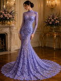 Floral Guipure Lace Fabric - LILAC - Bridal Wedding Dress Lace a Mesh Fabric for Prom Dress. Sold By The Yard