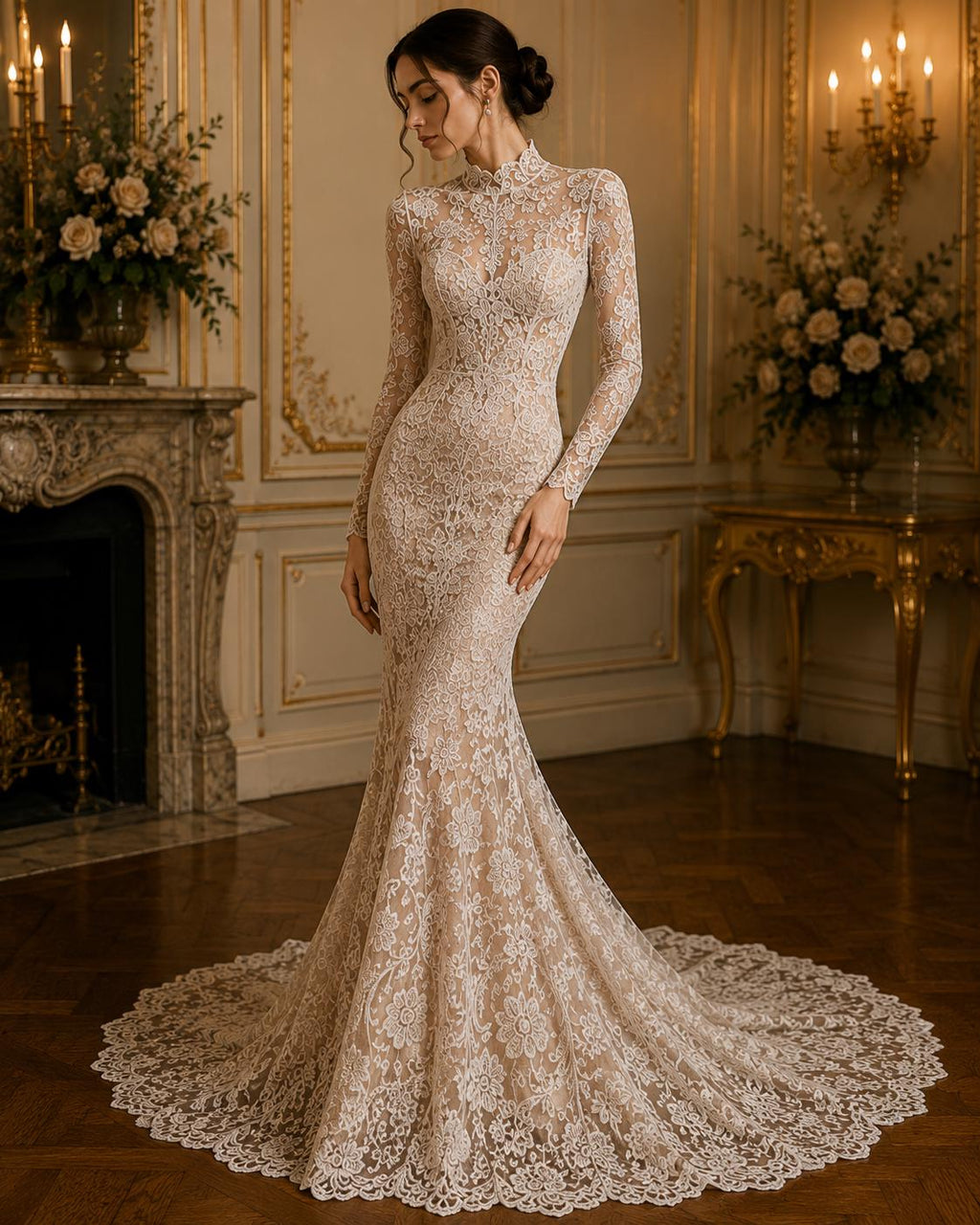 Floral Guipure Lace Fabric - BLUSH  - Bridal Wedding Dress Lace a Mesh Fabric . Sold By The Yard