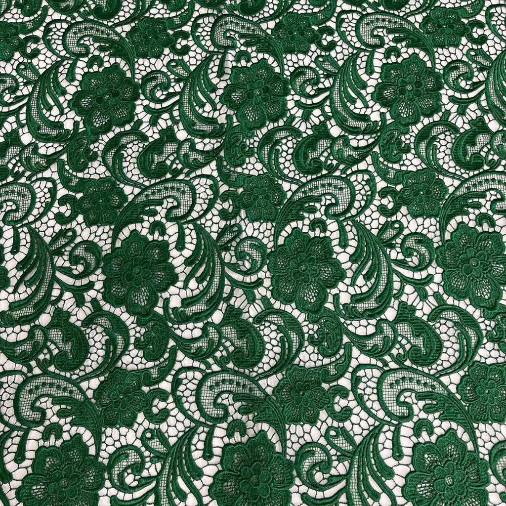 Floral Guipure Lace Fabric - HUNTER - Bridal Wedding Dress Lace a Mesh Fabric  Sold By The Yard