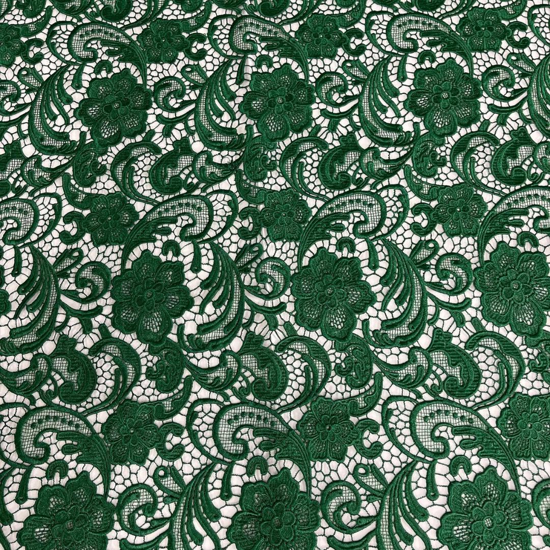 Floral Guipure Lace Fabric - HUNTER - Bridal Wedding Dress Lace a Mesh Fabric  Sold By The Yard