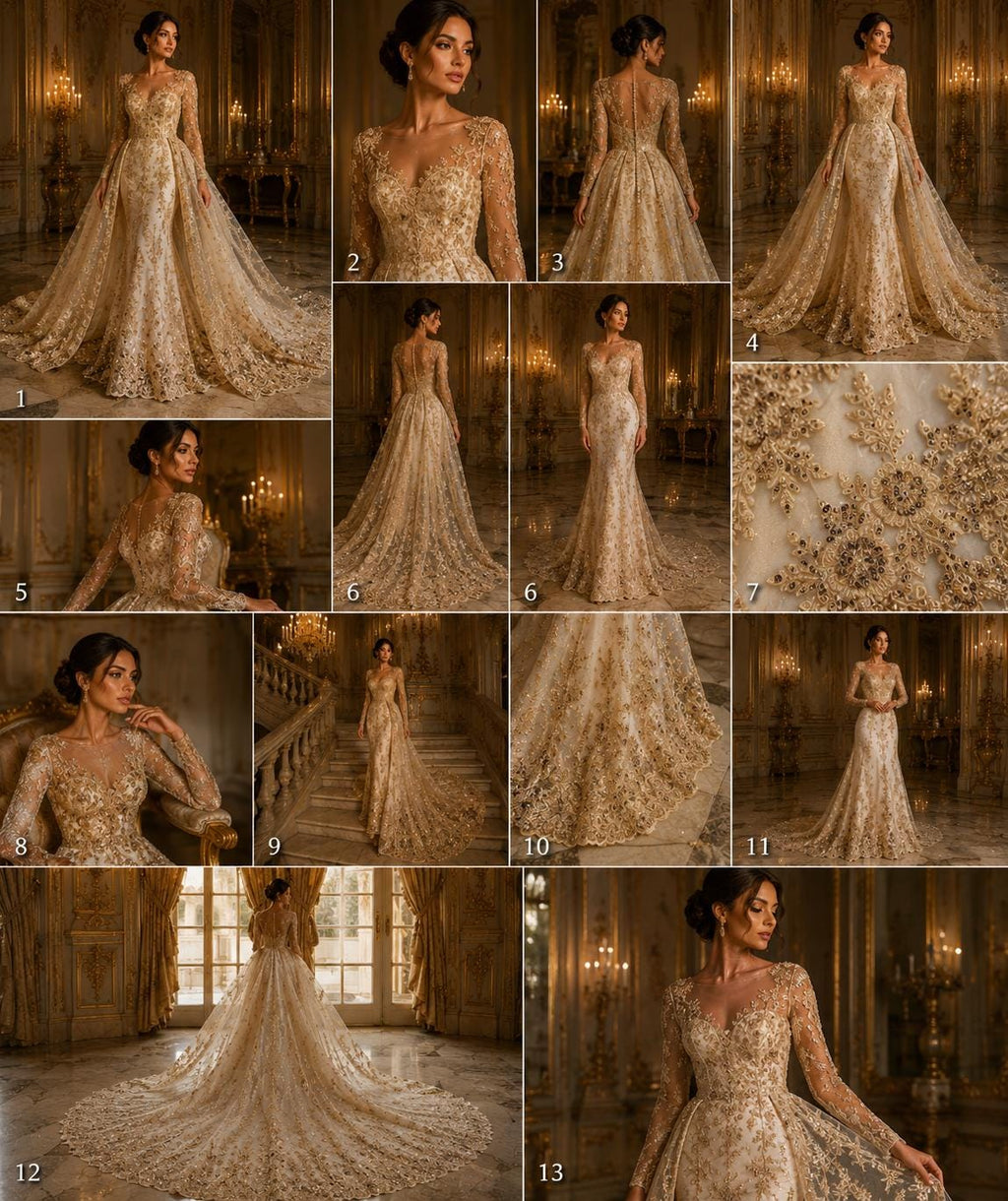 CHAMPAGNE  - Luxury Lace  - Beaded Design with Embroidered Sequins and Beads On a Mesh Lace Fabric for Prom Dress. Sold By The Yard