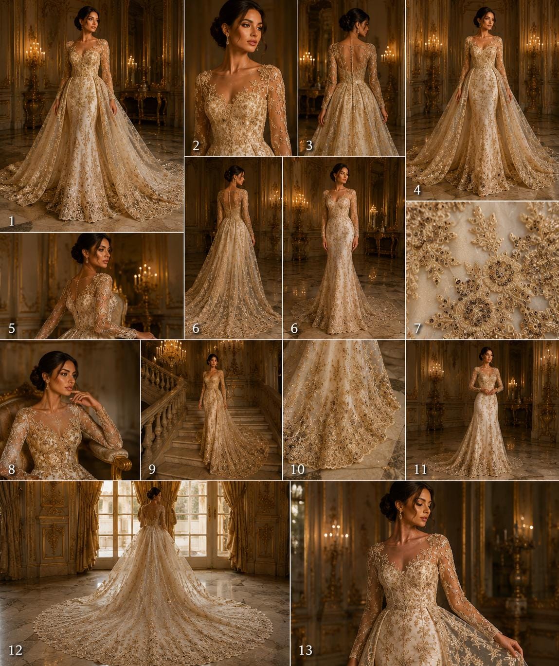 CHAMPAGNE  - Luxury Lace  - Beaded Design with Embroidered Sequins and Beads On a Mesh Lace Fabric for Prom Dress. Sold By The Yard