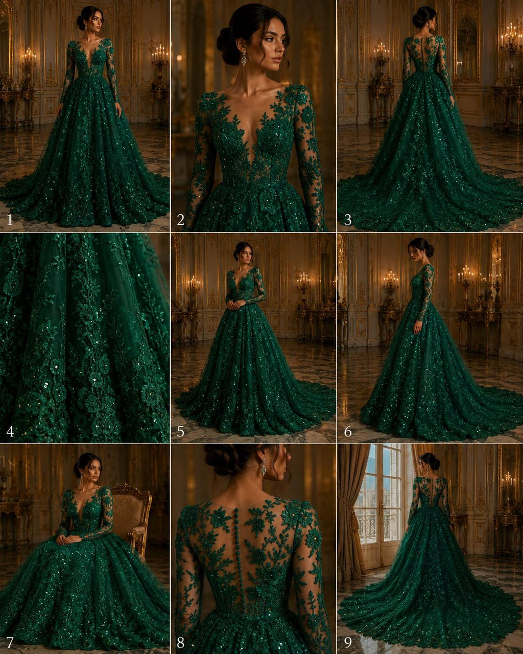 HUNTER  - Luxury Lace  - Beaded Design with Embroidered Sequins and Beads On a Mesh Lace Fabric for Prom Dress. Sold By The Yard
