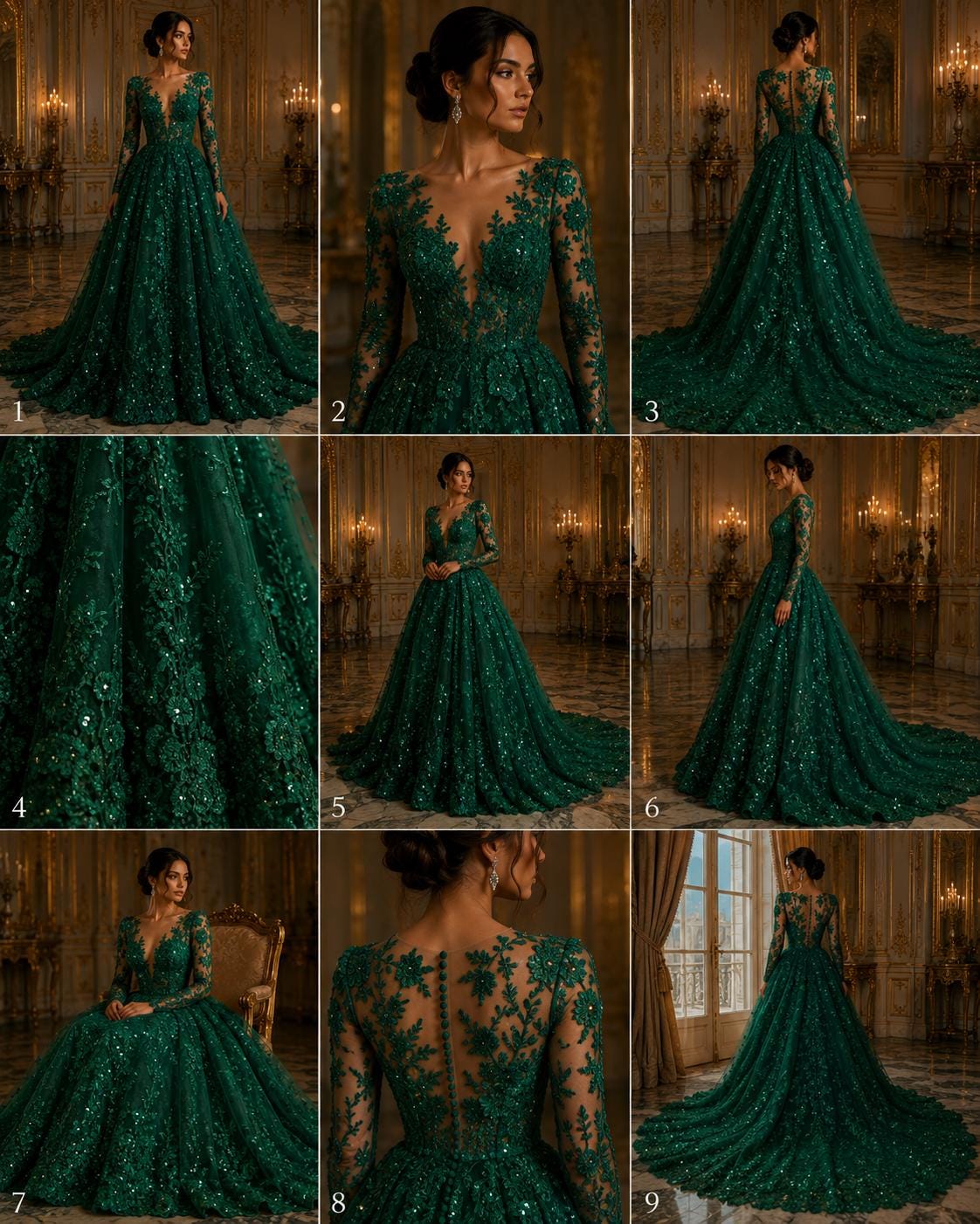 HUNTER  - Luxury Lace  - Beaded Design with Embroidered Sequins and Beads On a Mesh Lace Fabric for Prom Dress. Sold By The Yard