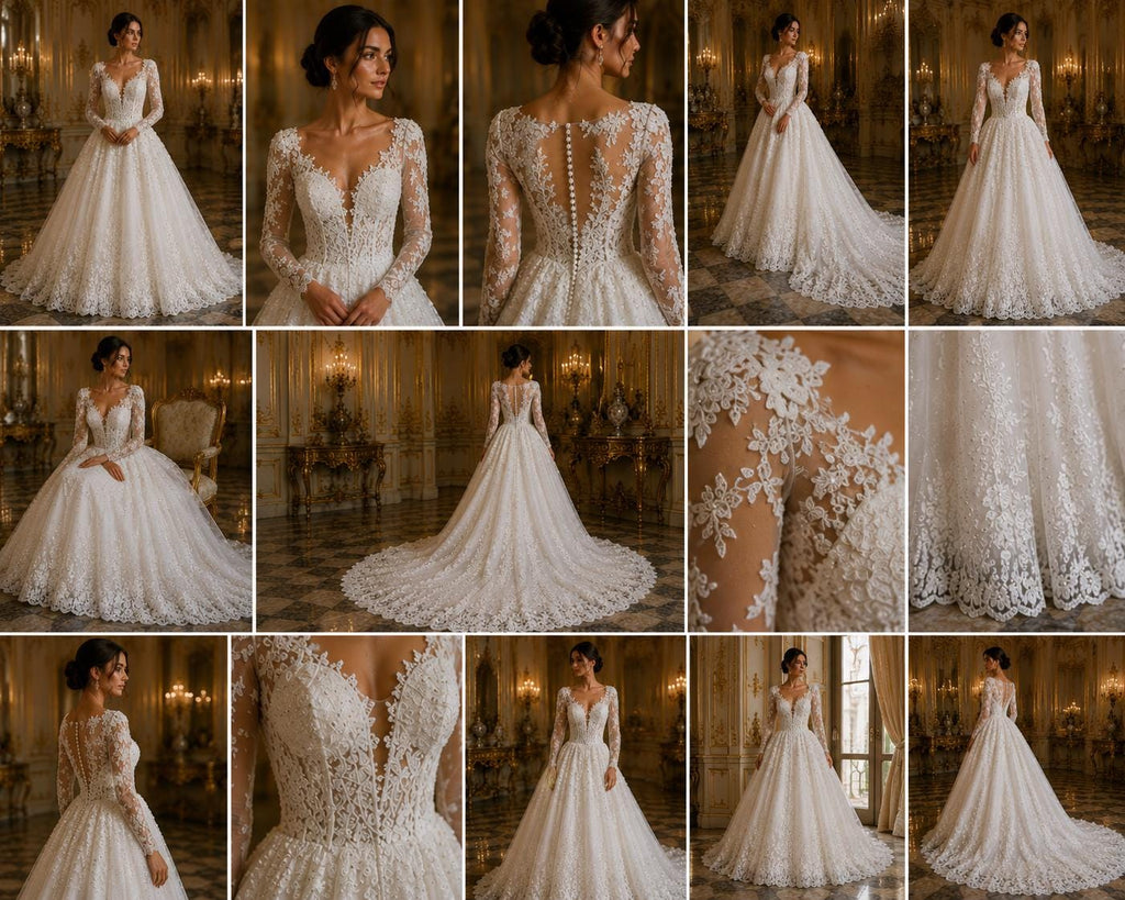IVORY  - Luxury Lace  - Beaded Design with Embroidered Sequins and Beads On a Mesh Lace Fabric for Prom Dress. Sold By The Yard