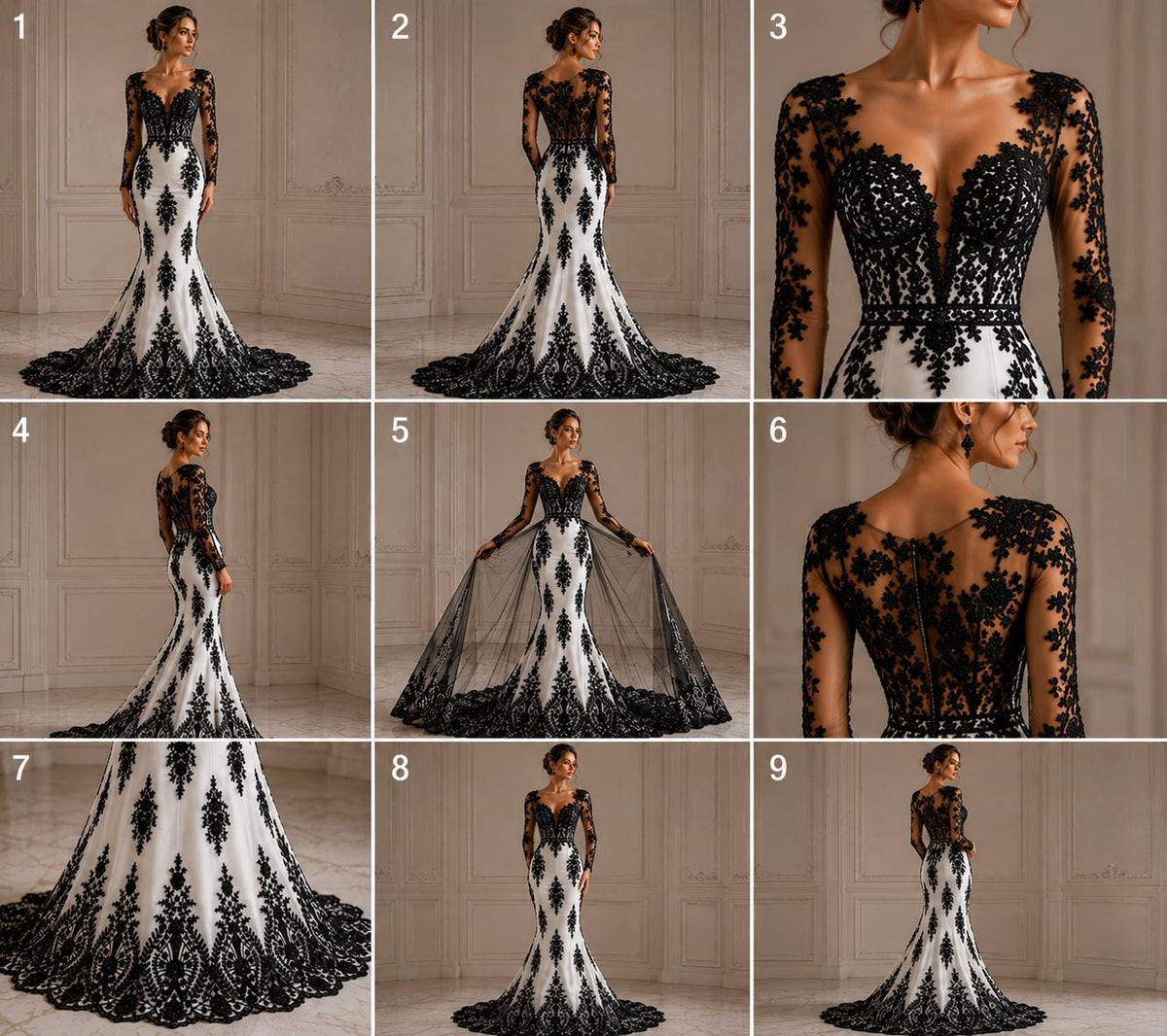 Black Luxurious Design Lace - Beaded Design with Embroidered Sequins and Beads On a Mesh Lace Fabric By The Yard