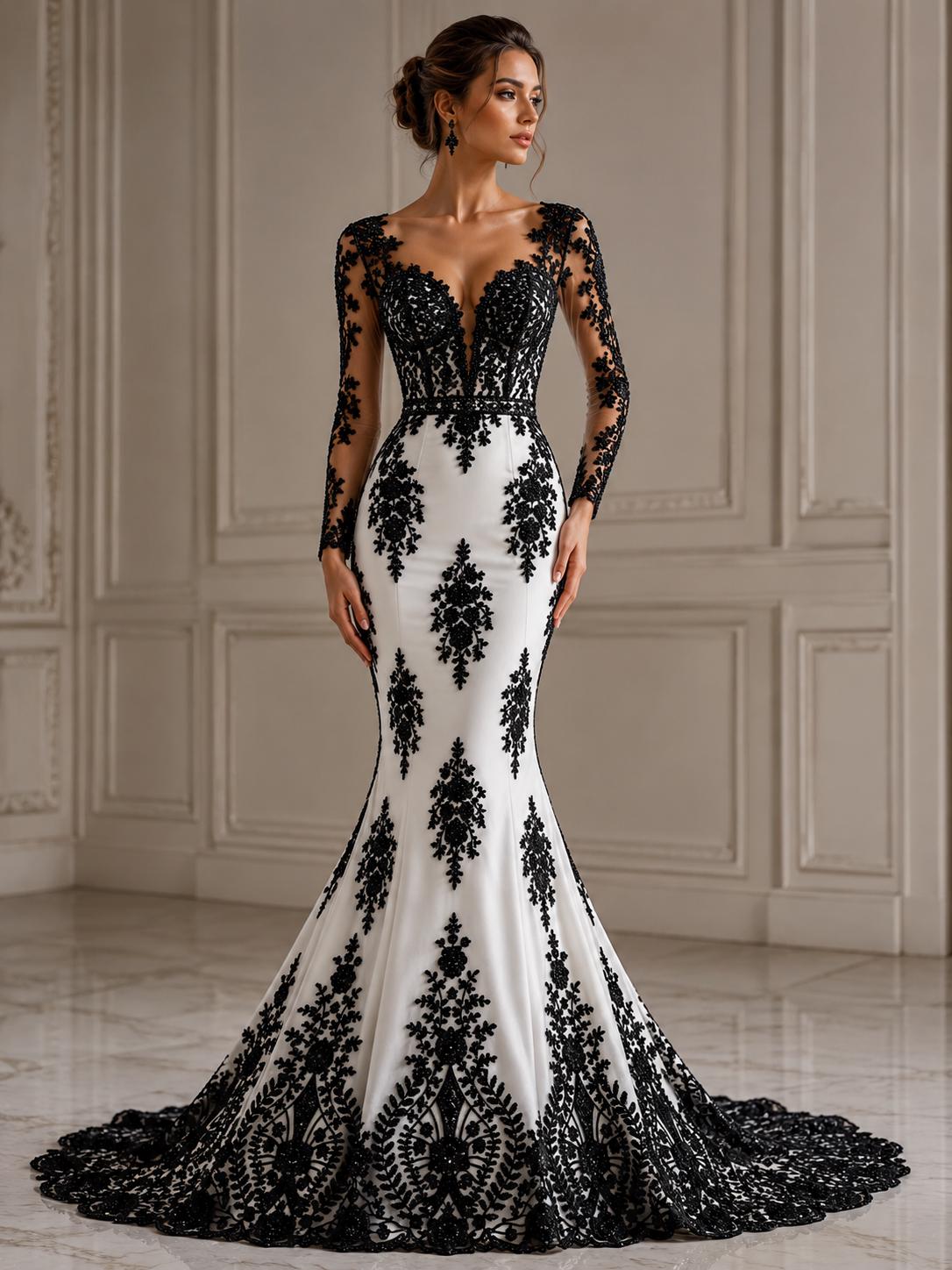 Black Luxurious Design Lace - Beaded Design with Embroidered Sequins and Beads On a Mesh Lace Fabric By The Yard