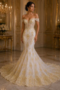 Ivory Luxurious Design Lace - Beaded Design with Embroidered Sequins and Beads On a Mesh Lace Fabric By The Yard