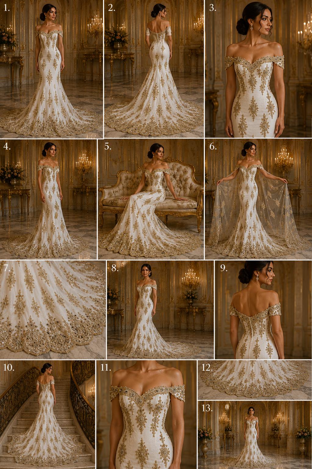 Gold Luxurious Design Lace - Beaded Design with Embroidered Sequins and Beads On a Mesh Lace Fabric By The Yard